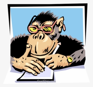 Monkey's Running The Zoo Royalty Free Vector Clip Art #4007620