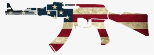 Grunge American Grunge American Flag Png - Ak 47 Con Bandera De Estados Unidos #4008812