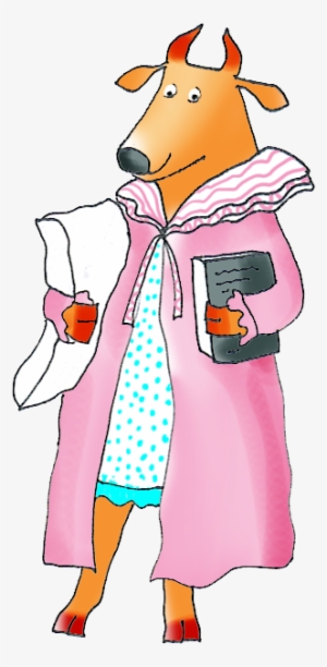 Cartoon Cow Going To Bed - Clip Art #4009793