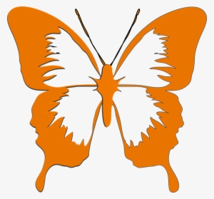 Orange Butterfly Png Clip Art - Gambar Kupu Kupu Cantik #4009847