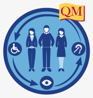 People In A Circle With Wheelchair, Eye And Ear Symbols - Quality Matters #4012081