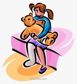 Little Girl With A Broken Leg Royalty Free Vector Clip - Clip Art #4013183