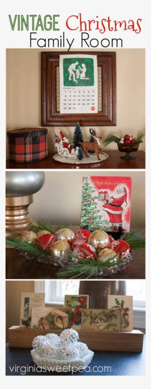 Vintage Christmas In The Family Room - Merry Christmas Wood Tree Bark 4 Inch Christmas Tree #4017671
