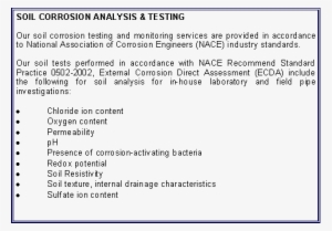 Soil Corrosion Analysis & Testing Our Soil Corrosion - Nace International #4017716