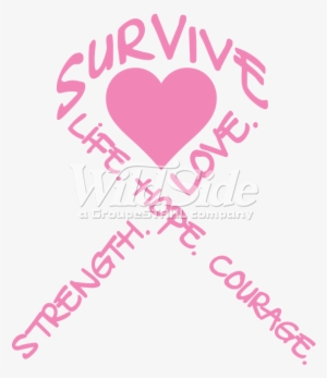 Pink Ribbon - Heart W/words - Cancer Awareness Handbag Pink Ribbon With Hearts To #4018406