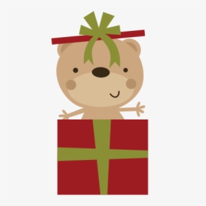 Bear In Present Svg File For Scrapbooking Christmas - Christmas Bear Png #4018516