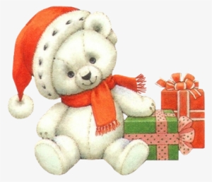 Natal Bear W Presentes St - Christmas Teddy Bear Clipart #4018977