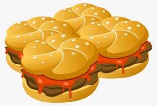 Hamburgers, Burgers, Food, Fast Food, Buns, Rolls - Buns Clipart #4019267