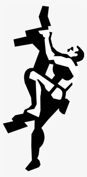 Vector Illustration Of Rock Or Mountain Climber Climbs #4019941