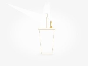 Podium With Oscar Statuette Sitting On It - Academy Awards #4020077