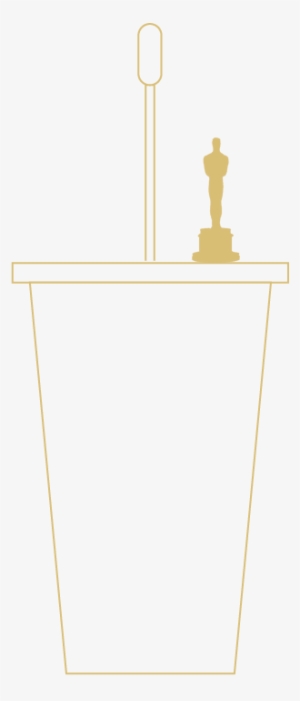 Podium With Oscar Statuette Sitting On It - Academy Awards #4020514