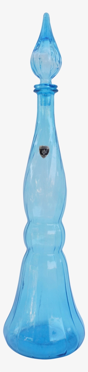 M#century Modern Blue Art Glass Genie Floor Decanter - Decanter #4020893