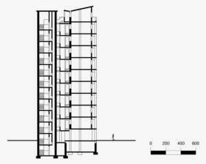 Milano Qt8 Edificio Ina-casa Sezione - Estructuras De Edificio Png #4022305