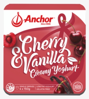 Anchor Cherry Vanilla Yoghurt 4 X 150g Pack - Anchor Yoghurt 4 Pack #4022545