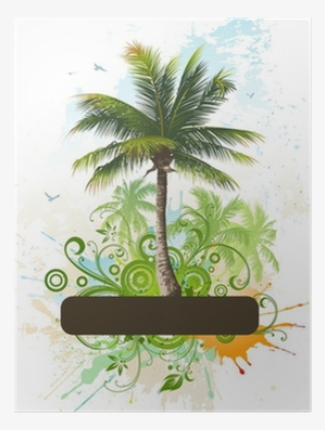 Tropical Background With A Text Frame Poster • Pixers® - National Relaxation Day 2018 #4023400