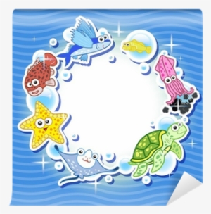 Decorative Frame For Photo With Tropical Bright Fishes - Cartoon #4023431