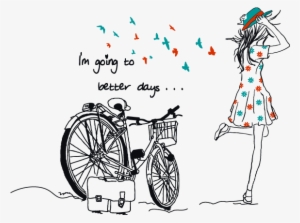 Vinilos Silueta Mujer Better Days - Girl Quotes Who Love Riding Bike #4023812