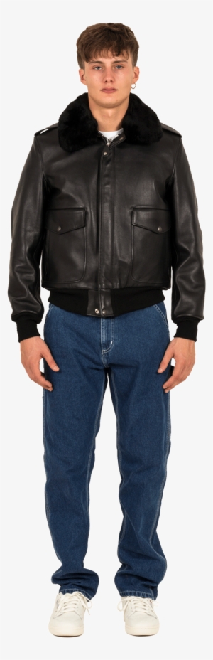 A-2 Naked Cowhide Leather Flight Jacket 184sm Black - Chiffon Sleeve Jumpsuit #4024446