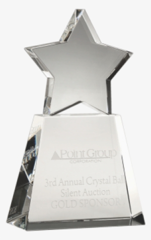 Clear Star - Custom Small Clear Star Award W/ Clear Base, 3 1/2" #4024499