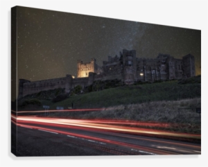Light Trails On A Road And A Star Filled Sky Over Bamburgh - Posterazzi Dpi12300903 Light T #4024698