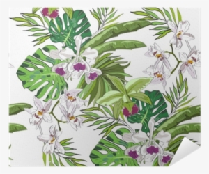 Seamless Vector Pattern Of Exotic Vector Drawn Flowers - Euclidean Vector #4025657