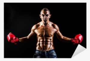 Vinilo Pixerstick Hombre Joven Con Los Guantes De Boxeo - Boxing Glove #4026022