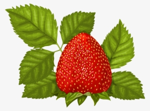 Strawberry With Leaves Png Clipart Picture - Portable Network Graphics #4026737