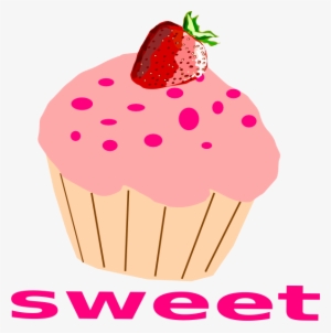 Strawberry Cupcake With Pink Frosting Clip Art - Gambar Kue Kartun Png #4026766