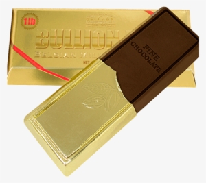 Belgian Milk Chocolate Bullion Bar - Chocolate Bar Gold Foil Png #4028402