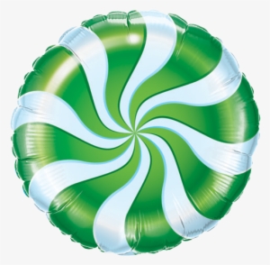 18" Green Candy Swirl Foil Balloon - Candy Cane Swirl #4028552