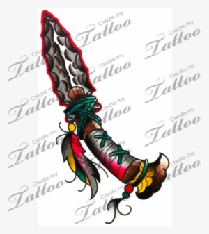 Marketplace Tattoo Native American Knife - Native American Weapon Tattoos #4030031