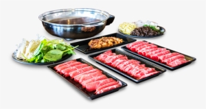 A Japanese Hotpot Dish Of Thinly Sliced Meat Or Seafood - Portable Network Graphics #4031148