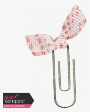 Paper Clip With Ribbon Bow - Digital Scrapbooking #4031861