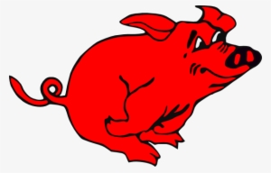 Small - Pig Clip Art Red #4031868