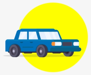Car Illustration Ux Icon Ui Design Blue And Yellow - Car #4032664