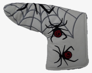 White Spider Web Design Blade Golf Putter Cover - Black Widow #4033117