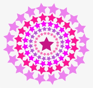 Circle Star Geometry Disk Computer Icons - Circulo De Estrellas Rosas #4033382