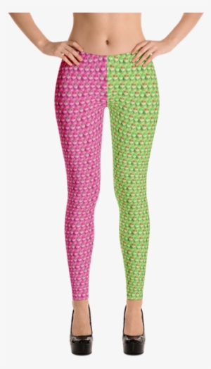 Apple Blossom Pink & Green Cat Leggings - Sotavi Deep Pink Ascent Sneakers #4034913