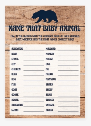 Name That Baby Animal Game For Rustic Baby Shower Printable - Printable Mommy And Daddy Baby Shower Games #4036568