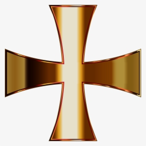 Gold Maltese Cross Enhanced Contrast No Background - Golden Maltese Cross #4036692