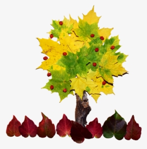 Tree, Collage, Pattern, Art, Colorful, Autumn, Leaves - Tree Collage #4037874