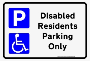 Printable Disabled Parking Sign Free Template For Residents - Disabled Parking Only Sign #4038396