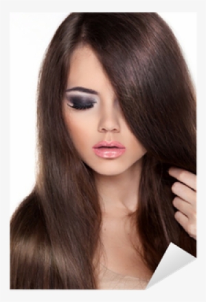 Vinilo Pixerstick Mujer Modelo De Manera Con El Pelo - Brown Hair #4038574