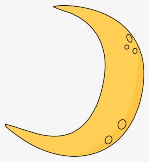 Crescent Moon Clip Art Image Yellow Crescent Moon With - Moon #4040635