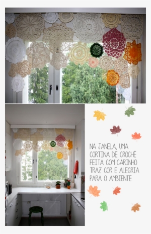 Reciclar Tapetes De Ganxet Com A Cortina - Cortina De Guardanapos #4044318