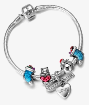 Pulsera Completa Plata Con Abalorios De Regalos De - Bracelet #4045315