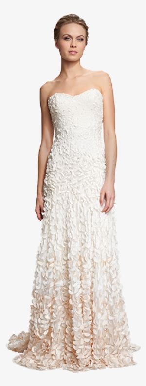 Theia “courtney” Ombre Strapless With Satin Petals, - Wedding Dress #4045644