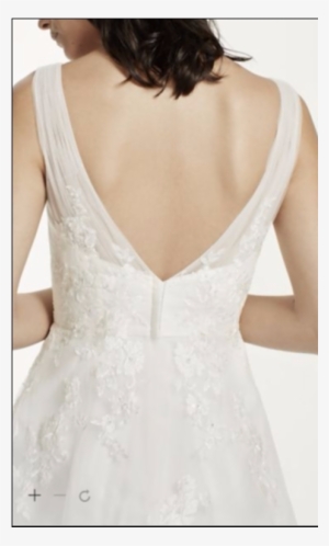 David's Bridal Tulle Wedding Dress With Floral Lace - Gown #4046039