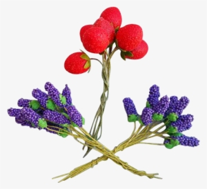 Vintage Millinery Flowers And Fruit Strawberries Grape - Buttercup #4046918