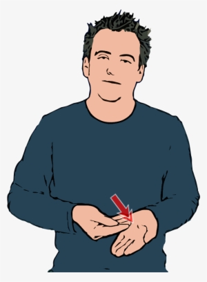 Primary Hand With Thumb Tip Held Against Fingers - Bsl Sign For Computer #4047603